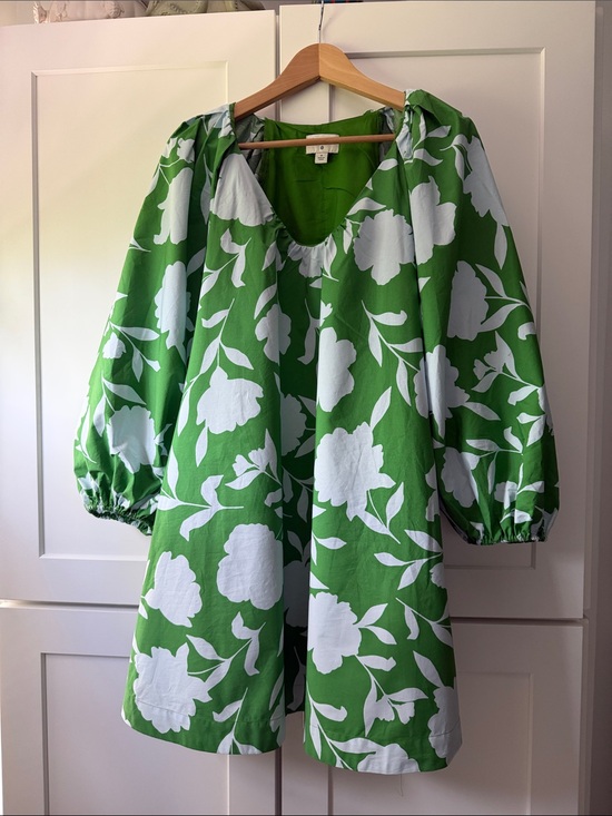 Kate Spade X Target Dresses & Skirts - Kate Spade Target Poplin Mini Baby Doll Style Dress Green Rose Garden Size M